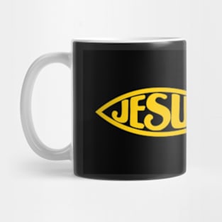 JESUS FISH GOLD & BLACK ICHTHYS Mug